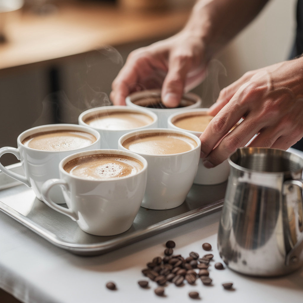Bean & Barrel Portland coffee mobile espresso bar setup at a stylish wedding or corporate event